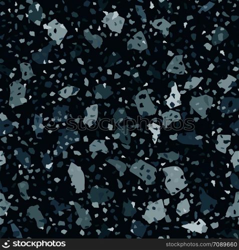 Rock backdrop textured. Vector illustration. Natural stone, granite, quartz shapes. Abstract marble wallpaper on green background. Terrazzo seamless pattern design.. Rock backdrop textured. Vector illustration. Natural stone, granite, quartz shapes.