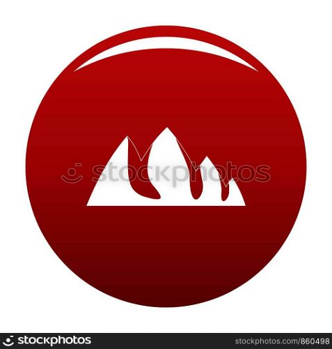 Rock climbing icon. Simple illustration of rock climbing vector icon for any design red. Rock climbing icon vector red