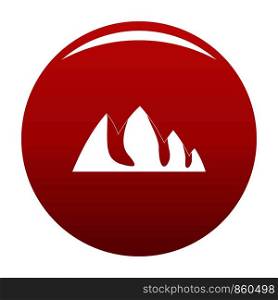 Rock climbing icon. Simple illustration of rock climbing vector icon for any design red. Rock climbing icon vector red