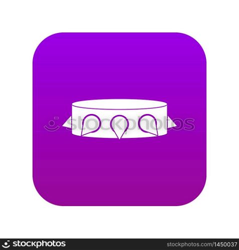 Rock collar icon digital purple for any design isolated on white vector illustration. Rock collar icon digital purple