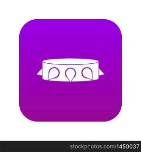 Rock collar icon digital purple for any design isolated on white vector illustration. Rock collar icon digital purple