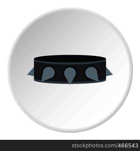 Rock collar icon in flat circle isolated on white background vector illustration for web. Rock collar icon circle