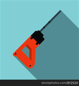 Rock drill icon. Flat illustration of rock drill vector icon for web design. Rock drill icon, flat style