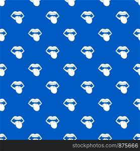 Rock emblem pattern repeat seamless in blue color for any design. Vector geometric illustration. Rock emblem pattern seamless blue