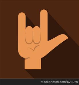 Rock gesture icon. Flat illustration of rock gesture vector icon for web. Rock gesture icon, flat style