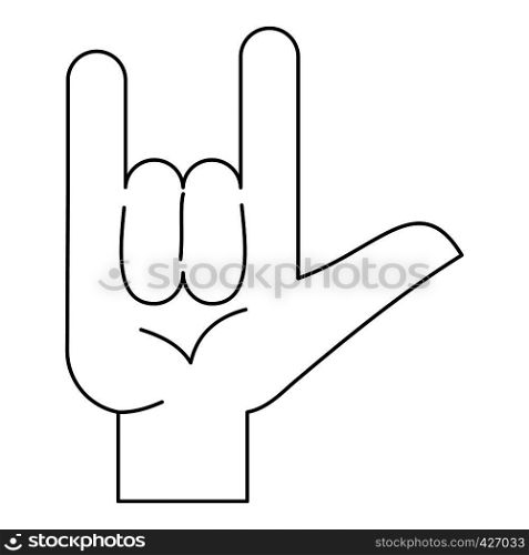 Rock gesture icon. Outline illustration of rock gesture vector icon for web. Rock gesture icon, outline style