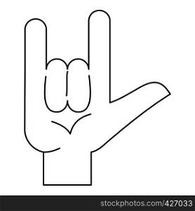 Rock gesture icon. Outline illustration of rock gesture vector icon for web. Rock gesture icon, outline style