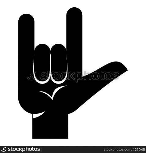 Rock gesture icon. Simple illustration of rock gesture vector icon for web. Rock gesture icon, simple style