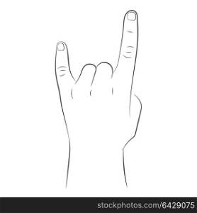 Rock gesture. Vector illustration .