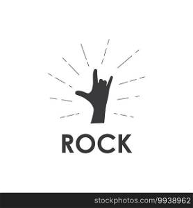 Rock hand music logo vector design