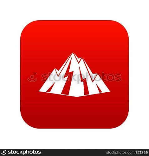 Rock icon digital red for any design isolated on white vector illustration. Rock icon digital red