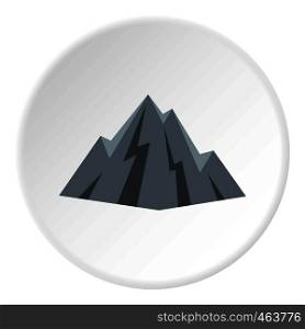 Rock icon in flat circle isolated vector illustration for web. Rock icon circle