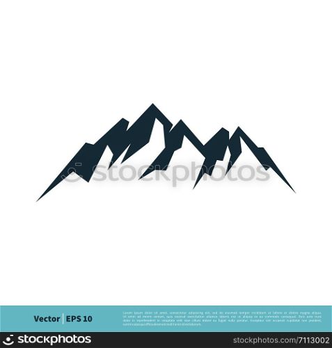 Rock Mountain Icon Vector Logo Template Illustration Design. Vector EPS 10.