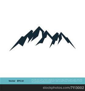 Rock Mountain Icon Vector Logo Template Illustration Design. Vector EPS 10.