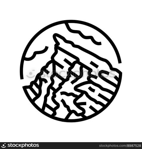rock mountain landscape line icon vector. rock mountain landscape sign. isolated contour symbol black illustration. rock mountain landscape line icon vector illustration
