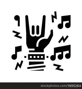 rock music concert glyph icon vector. rock music concert sign. isolated contour symbol black illustration. rock music concert glyph icon vector illustration