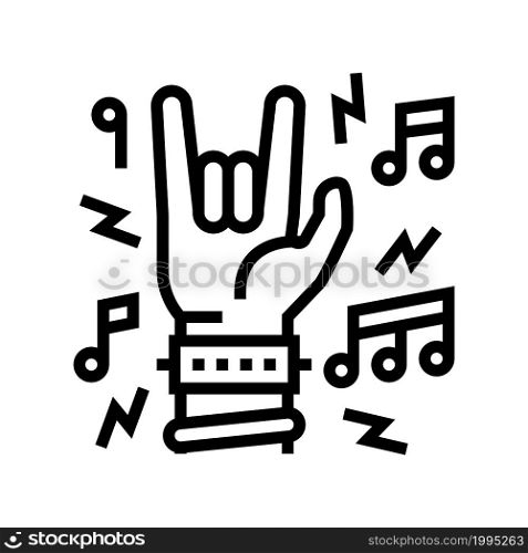 rock music concert line icon vector. rock music concert sign. isolated contour symbol black illustration. rock music concert line icon vector illustration