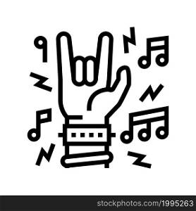 rock music concert line icon vector. rock music concert sign. isolated contour symbol black illustration. rock music concert line icon vector illustration
