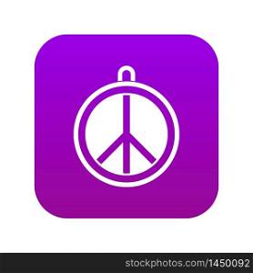 Rock sign icon digital purple for any design isolated on white vector illustration. Rock sign icon digital purple