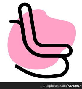 Rocker chair with two curved bands.. Rocker chair with two curved bands