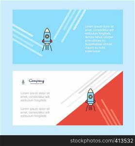 Rocket abstract corporate business banner template, horizontal advertising business banner.