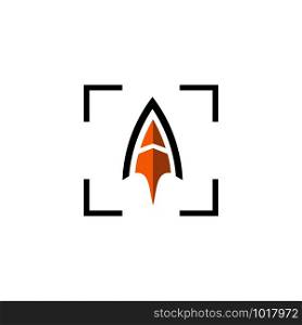 rocket advance technology launching vector logo design
