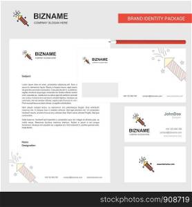Rocket Business Letterhead, Envelope and visiting Card Design vector template