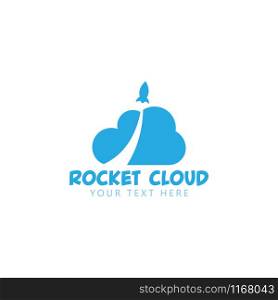 Rocket cloud graphic design template vector isolated