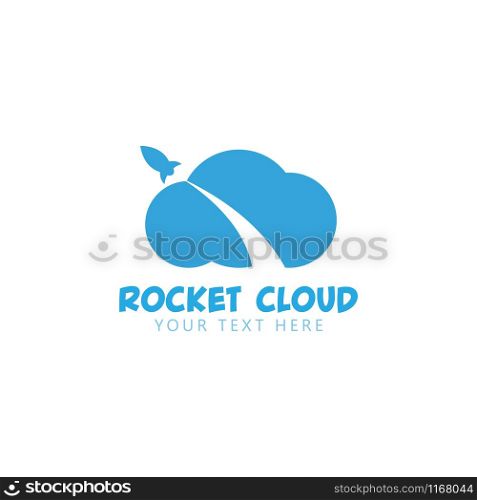 Rocket cloud graphic design template vector isolated