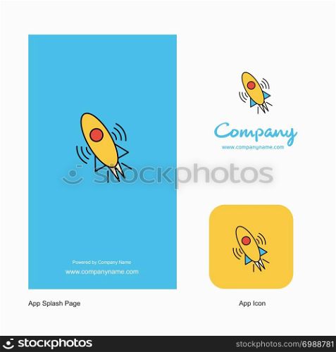 Rocket Company Logo App Icon and Splash Page Design. Creative Business App Design Elements