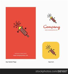 Rocket Company Logo App Icon and Splash Page Design. Creative Business App Design Elements