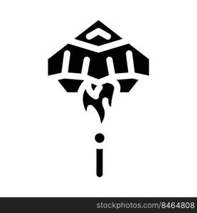 rocket form kite glyph icon vector. rocket form kite sign. isolated symbol illustration. rocket form kite glyph icon vector illustration