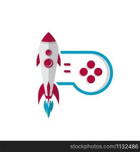 rocket game console turbo speed joystick controller vector. rocket game console turbo speed joystick controller