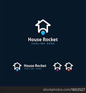 Rocket House  Logo Design Vector Template Modern And Minimalism