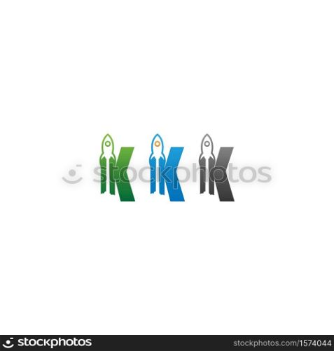 Rocket icon combined with letters concept design vector