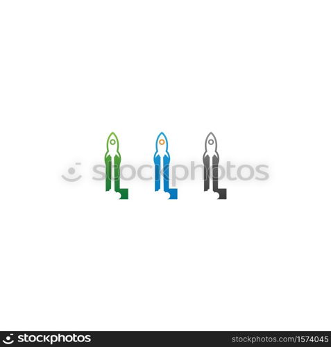 Rocket icon combined with letters concept design vector