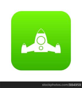Rocket icon digital green for any design isolated on white vector illustration. Rocket icon digital green