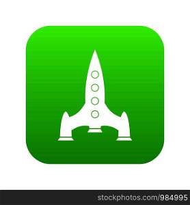 Rocket icon digital green for any design isolated on white vector illustration. Rocket icon digital green