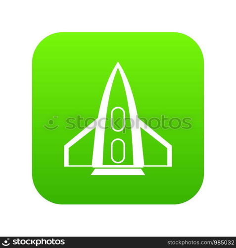 Rocket icon digital green for any design isolated on white vector illustration. Rocket icon digital green