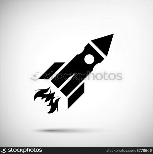 Rocket icon. Flat style vector illustration