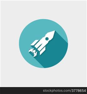 Rocket icon. Flat style vector illustration