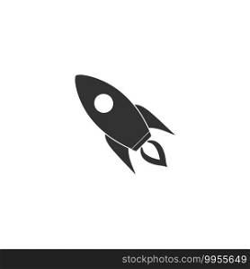 Rocket icon flat. White pictogram on black background. Vector illustration symbol and bonus icons. Rocket icon flat