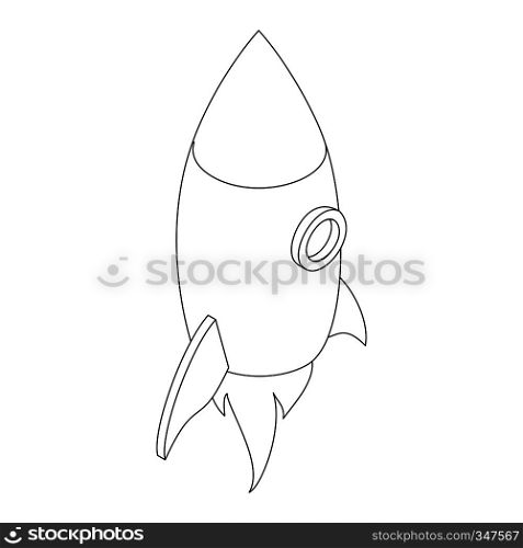 Rocket icon in isometric 3d style on a white background. Rocket icon in isometric 3d style