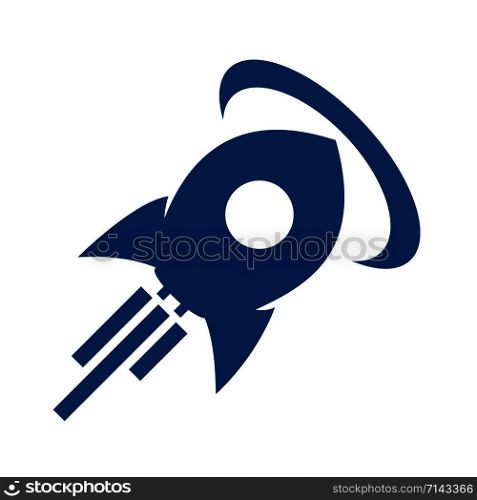Rocket icon rocket logo rocket emblem on white background.