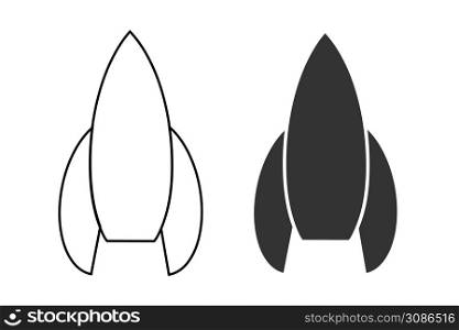 Rocket icon. Spaceship illustration symbol. Sign spacecraft vector.