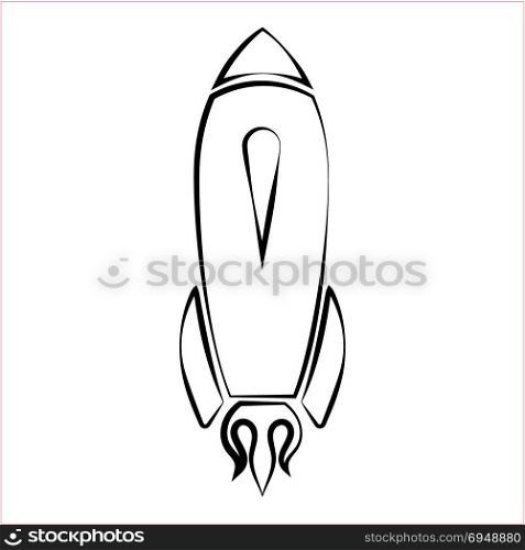 Rocket Icon, Start Up Design Vector Art Illustration