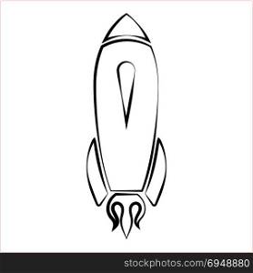 Rocket Icon, Start Up Design Vector Art Illustration