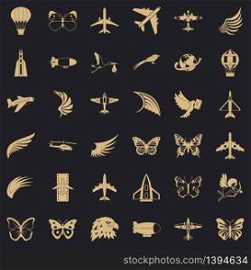 Rocket icons set. Simple style of 36 rocket vector icons for web for any design. Rocket icons set, simle style