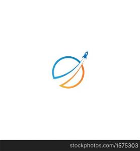 Rocket ilustration logo icon template