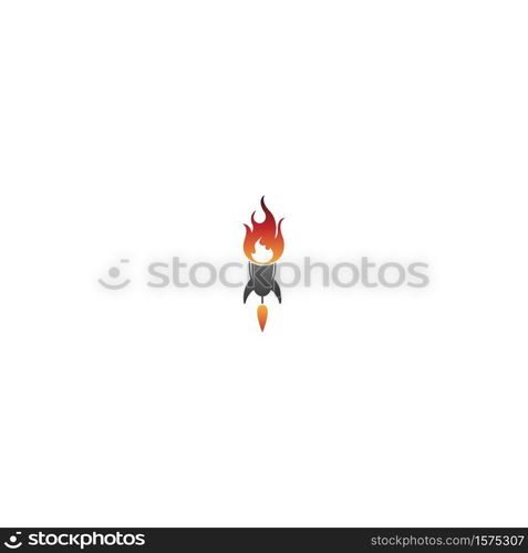 Rocket ilustration logo icon template